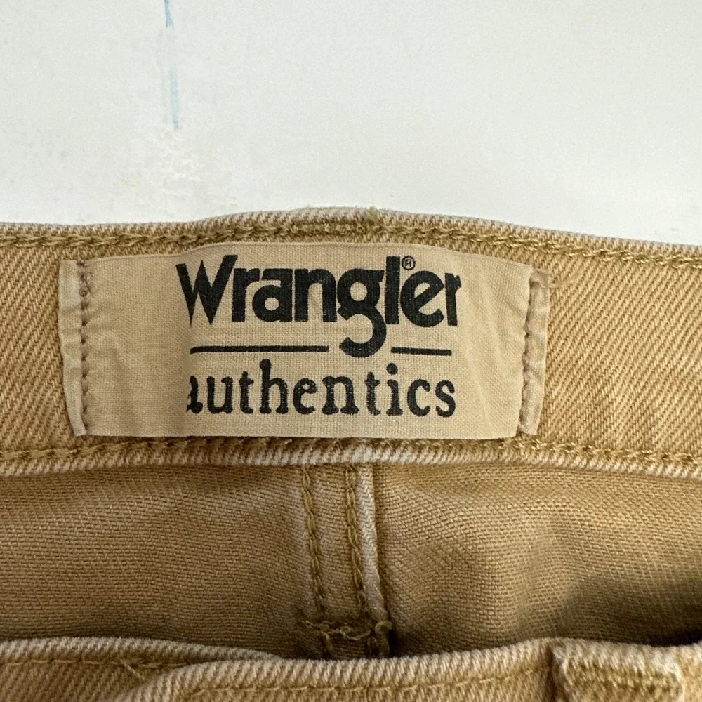 Wrangler Authentics Pants Mens 44x32 Beige Straight Leg Twill
